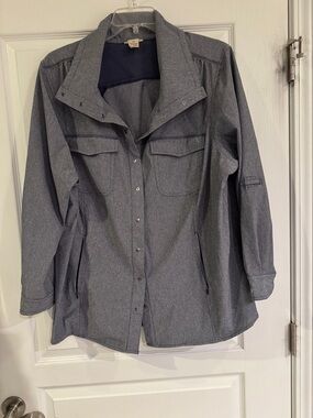 Duluth Trading Co Blue Button-Front Utility Jacket